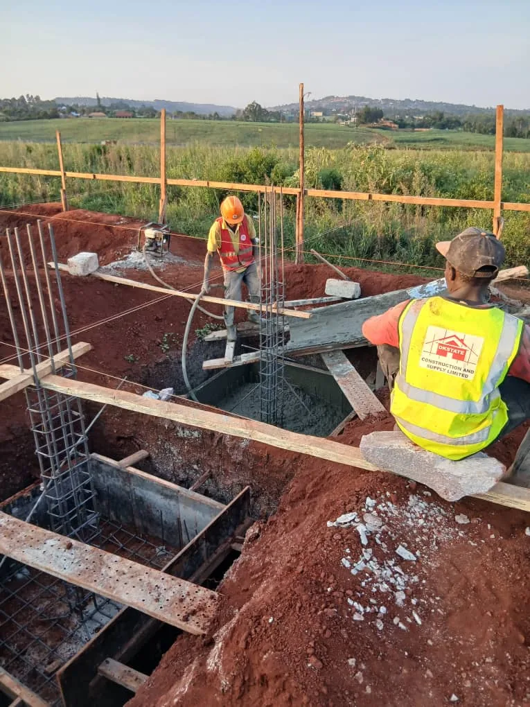 Concrete pour to drainage